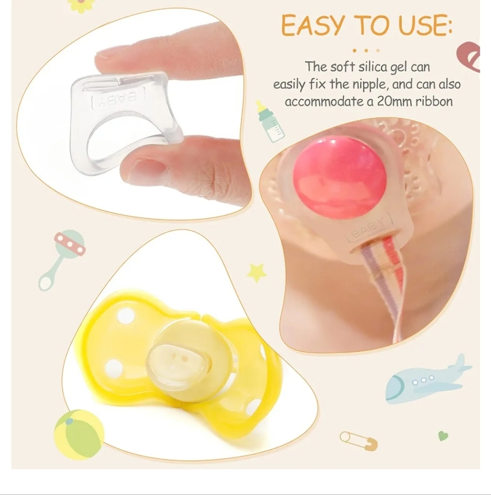 11 Silicone Pacifier Clips - Picture 5 of 5